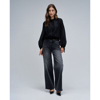 Salsa Jeans Vaqueros de mujer low rise wide. (36 - Largo 32) Negro mujer Salsa Jeans Vaqueros de mujer low rise wide. (36 - Largo 32) Negro mujer
