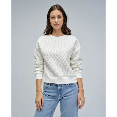 Salsa Jeans Sudadera de mujer con jacquard. (34) Natural mujer Salsa Jeans Sudadera de mujer con jacquard. (34) Natural mujer
