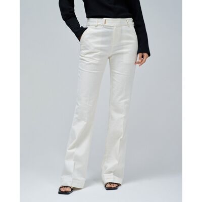 Salsa Jeans Pantalón chino de mujer flare de iro alto en lino. (32 - Largo 34) Natural mujer Salsa Jeans Pantalón chino de mujer flare de iro alto en lino. (32 - Largo 34) Natural mujer