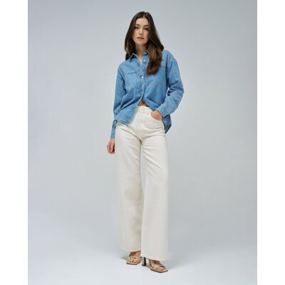 Salsa Jeans Vaqueros de mujer wide leg. (40 - Largo 32) Natural mujer Salsa Jeans Vaqueros de mujer wide leg. (40 - Largo 32) Natural mujer