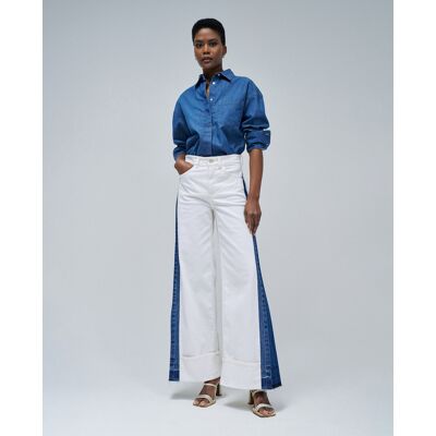 Salsa Jeans Vaqueros de mujer push in wide. (36 - Largo 32) Blanco mujer Salsa Jeans Vaqueros de mujer push in wide. (36 - Largo 32) Blanco mujer