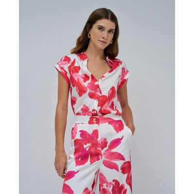 Salsa Jeans Blusa de mujer con estampado floral. (38) Blanco / Rosa mujer Salsa Jeans Blusa de mujer con estampado floral. (38) Blanco / Rosa mujer