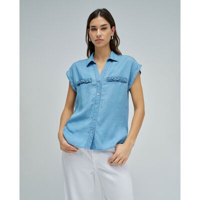Salsa Jeans Camisa de mujer en Lightdenim. (S) Azul mujer Salsa Jeans Camisa de mujer en Lightdenim. (S) Azul mujer