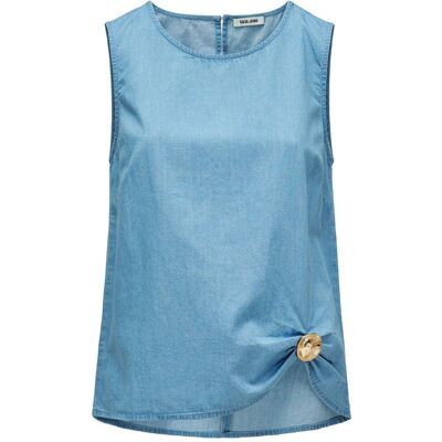 Salsa Jeans Blusa con lino de mujer. (S) Azul mujer Salsa Jeans Blusa con lino de mujer. (S) Azul mujer