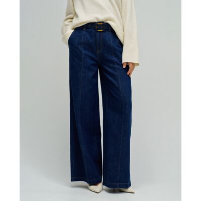 Salsa Jeans Pantalones anchos con pierna wide de mujer. (42 - Largo 32) Azul denim mujer Salsa Jeans Pantalones anchos con pierna wide de mujer. (42 - Largo 32) Azul denim mujer