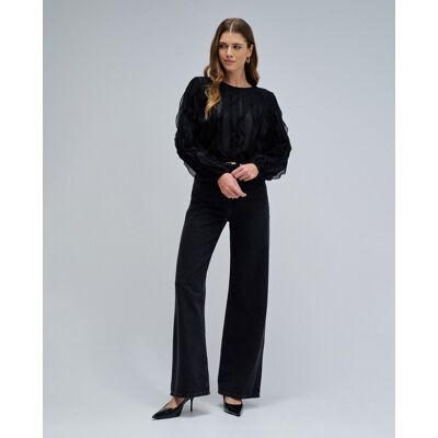 Salsa Jeans Vaqueros de mujer wide leg. (34 - Largo 32) Negro mujer Salsa Jeans Vaqueros de mujer wide leg. (34 - Largo 32) Negro mujer