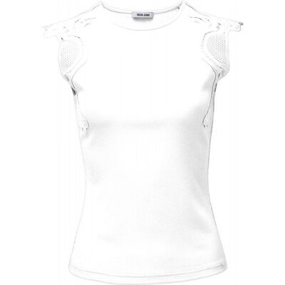 Salsa Jeans Top con encaje de mujer. (M) Blanco mujer Salsa Jeans Top con encaje de mujer. (M) Blanco mujer