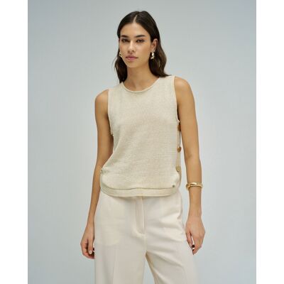 Salsa Jeans Top de punto con lurex de mujer. (M) Natural mujer Salsa Jeans Top de punto con lurex de mujer. (M) Natural mujer