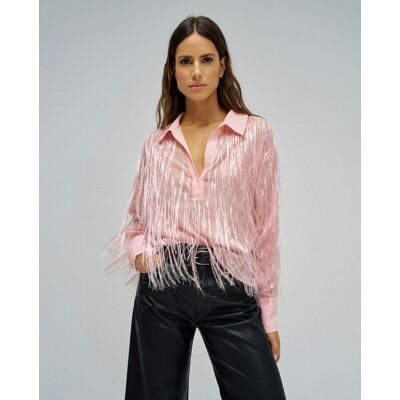Salsa Jeans Blusa de mujer con flecos. (36) Rosa mujer Salsa Jeans Blusa de mujer con flecos. (36) Rosa mujer
