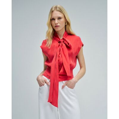 Salsa Jeans Blusa en lightdenim efecto corsé de mujer. (S) Rojo mujer Salsa Jeans Blusa en lightdenim efecto corsé de mujer. (S) Rojo mujer