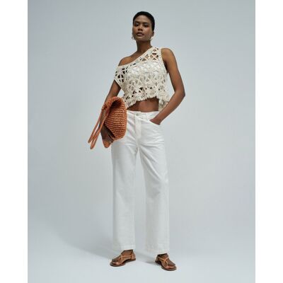 Salsa Jeans Pantalones straight con lino de mujer. (32 - Largo 30) Blanco mujer Salsa Jeans Pantalones straight con lino de mujer. (32 - Largo 30) Blanco mujer