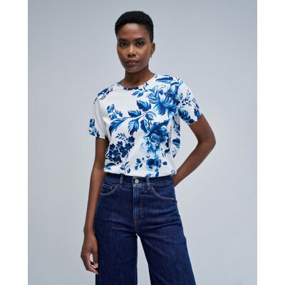 Salsa Jeans Camiseta de mujer con estampado floral. (34) Azul / Blanco mujer Salsa Jeans Camiseta de mujer con estampado floral. (34) Azul / Blanco mujer