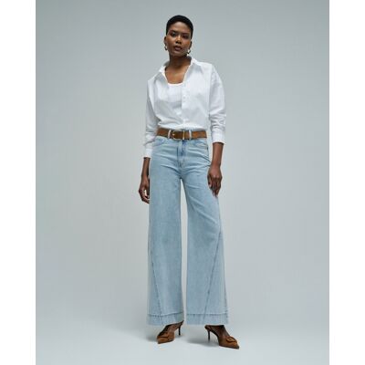 Salsa Jeans Vaqueros super wide leg de mujer. (40 - Largo 34) Azul mujer Salsa Jeans Vaqueros super wide leg de mujer. (40 - Largo 34) Azul mujer