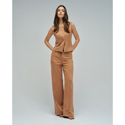 Salsa Jeans Vaqueros wide leg de ante de mujer. (34 - Largo 32) Marrón mujer Salsa Jeans Vaqueros wide leg de ante de mujer. (34 - Largo 32) Marrón mujer
