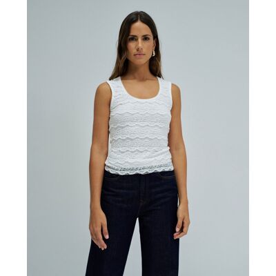 Salsa Jeans Top de encaje de mujer. (S) Blanco mujer Salsa Jeans Top de encaje de mujer. (S) Blanco mujer