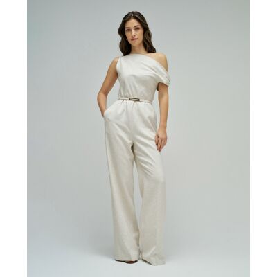 Salsa Jeans Mono wide de lino de mujer. (34) Blanco mujer Salsa Jeans Mono wide de lino de mujer. (34) Blanco mujer