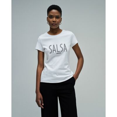 Salsa Jeans Camiseta con branding fit regular de mujer. (S) Blanco mujer Salsa Jeans Camiseta con branding fit regular de mujer. (S) Blanco mujer