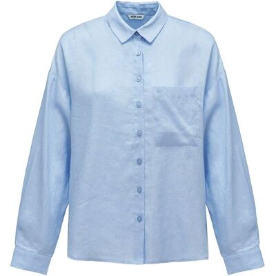 Salsa Jeans Camisa de lino de mujer. (L) Azul mujer Salsa Jeans Camisa de lino de mujer. (L) Azul mujer