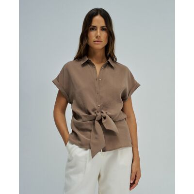Salsa Jeans Camisa con lazo de mujer. (S) Marrón mujer Salsa Jeans Camisa con lazo de mujer. (S) Marrón mujer