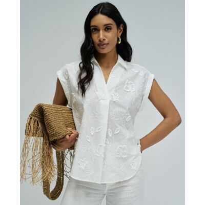 Salsa Jeans Camisa con bordados de mujer. (L) Blanco mujer Salsa Jeans Camisa con bordados de mujer. (L) Blanco mujer
