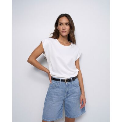Salsa Jeans Camiseta con botones de mujer. (M) Blanco mujer Salsa Jeans Camiseta con botones de mujer. (M) Blanco mujer