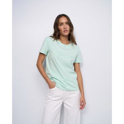 Salsa Jeans Camiseta con branding de mujer. (L) Verde mujer Salsa Jeans Camiseta con branding de mujer. (L) Verde mujer