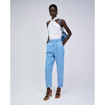 Salsa Jeans Pantalón recto de mujer baggy cropped slim. (34 - Largo 28) Azul claro mujer Salsa Jeans Pantalón recto de mujer baggy cropped slim. (34 - Largo 28) Azul claro mujer