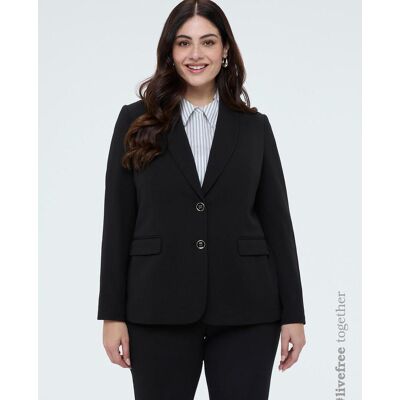 Fiorella Rubino Blazer de mujer ajustado en tejido elástico. (48) Negro mujer Fiorella Rubino Blazer de mujer ajustado en tejido elástico. (48) Negro mujer