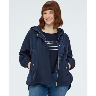 Fiorella Rubino Parka de mujer con capucha y maxi cordón dos amplios bolsillos aplicados en la parte delantera. (42) Azul mujer Fiorella Rubino Parka de mujer con capucha y maxi cordón dos amplios bolsillos aplicados en la parte delantera. (42) Azul mujer