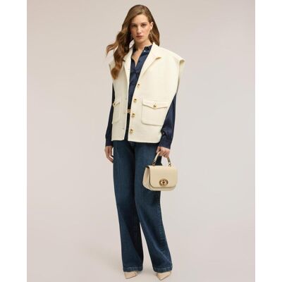 Motivi Capa de mujer sin mangas mezcla de lana ajuste oversize. (40) Beige mujer Motivi Capa de mujer sin mangas mezcla de lana ajuste oversize. (40) Beige mujer