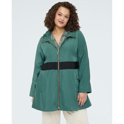 Fiorella Rubino Parka de mujer con banda a contraste franja horizontal en contraste en el frente y bolsillos. (50) Verde claro mujer Fiorella Rubino Parka de mujer con banda a contraste franja horizontal en contraste en el frente y bolsillos. (50) Verde claro mujer