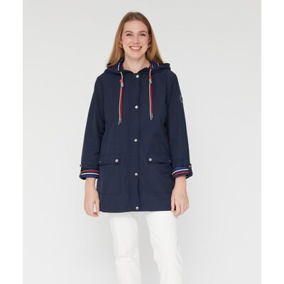 October Parka largo medio cordon contraste. (38) Azul marino mujer October Parka largo medio cordon contraste. (38) Azul marino mujer
