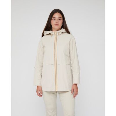 October Parka con capucha y detalle de cadena. (52) Beige mujer October Parka con capucha y detalle de cadena. (52) Beige mujer