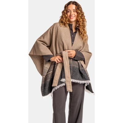 Abbacino Capa de lana con lazada en marrón. Marrón mujer Abbacino Capa de lana con lazada en marrón. Marrón mujer
