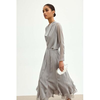 Bimani Falda midi de mujer atemporal y elegante. (36) Plata mujer Bimani Falda midi de mujer atemporal y elegante. (36) Plata mujer