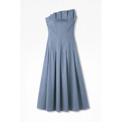 Bimani Vestido de mujer midi y entallado. (32) Azul claro mujer Bimani Vestido de mujer midi y entallado. (32) Azul claro mujer