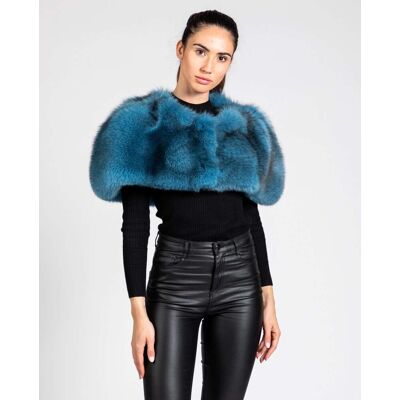 De la Roca Cubre hombros de mujer de pelo de zorro con clip peletero. (42) Azul eléctrico mujer De la Roca Cubre hombros de mujer de pelo de zorro con clip peletero. (42) Azul eléctrico mujer