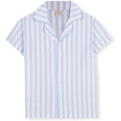 Bohodot Camiseta de pijama de mujer a rayas de manga corta. (38) Azul claro mujer Bohodot Camiseta de pijama de mujer a rayas de manga corta. (38) Azul claro mujer