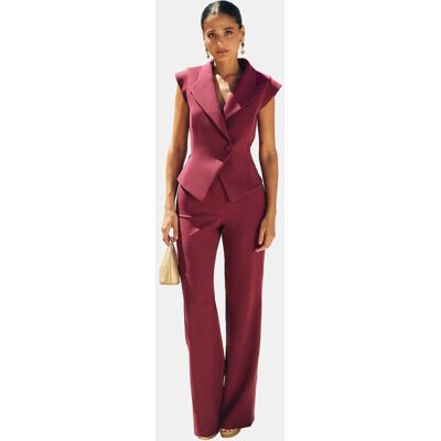 MIPHAI Pantalones de vestir de mujer de tiro alto y corte recto. (34) Berenjena mujer MIPHAI Pantalones de vestir de mujer de tiro alto y corte recto. (34) Berenjena mujer