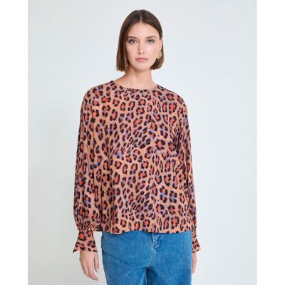 Lola Casademunt Blusa de mujer animal print con puños ajustados. (44) Multicolor mujer Lola Casademunt Blusa de mujer animal print con puños ajustados. (44) Multicolor mujer