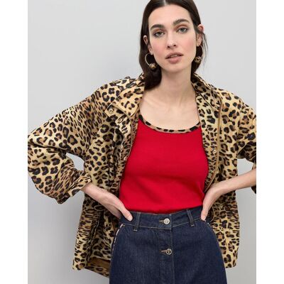 Lola Casademunt Parka de mujer animal print con capucha. (42) Negro / Natural mujer Lola Casademunt Parka de mujer animal print con capucha. (42) Negro / Natural mujer