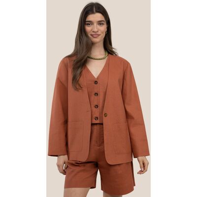 El Ganso Blazer liso de mujer gaia. (44) Rojo Teja mujer El Ganso Blazer liso de mujer gaia. (44) Rojo Teja mujer