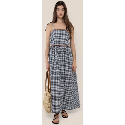 El Ganso Vestido largo vichy de mujer bianca. (34) Azul mujer El Ganso Vestido largo vichy de mujer bianca. (34) Azul mujer