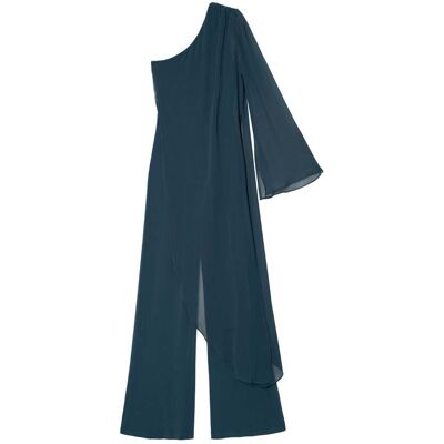 The-Are Mono de mujer largo con escote y capa asimétricas. (34) Azul marino mujer The-Are Mono de mujer largo con escote y capa asimétricas. (34) Azul marino mujer