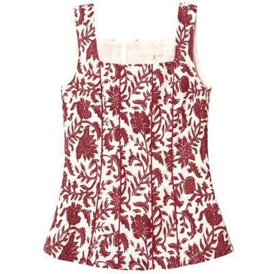 The-Are Top estilo corset de tirantes con lino de mujer. (S) Blanco mujer The-Are Top estilo corset de tirantes con lino de mujer. (S) Blanco mujer