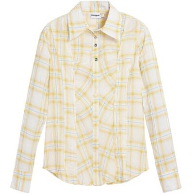 Desigual Camisa de mujer cuadros. (34) Amarillo mujer Desigual Camisa de mujer cuadros. (34) Amarillo mujer