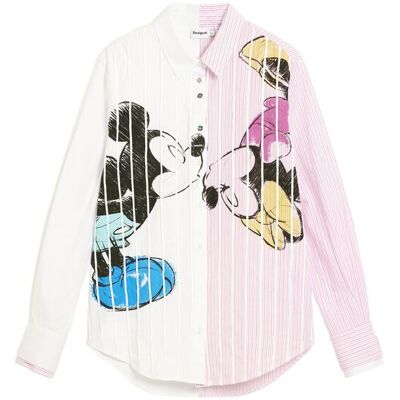 Desigual Camisa de mujer mickey y minnie mouse™. (36) Blanco mujer Desigual Camisa de mujer mickey y minnie mouse™. (36) Blanco mujer