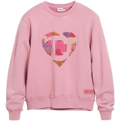 Desigual Sudadera de mujer logo cuentas. (42) Rosa mujer Desigual Sudadera de mujer logo cuentas. (42) Rosa mujer