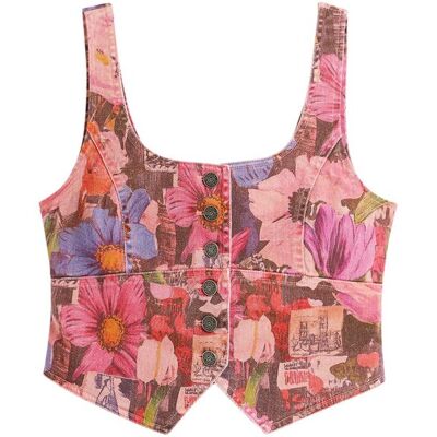 Desigual CORSÉ de mujer VAQUERO ESTAMPADO. (42) Rosa mujer Desigual CORSÉ de mujer VAQUERO ESTAMPADO. (42) Rosa mujer