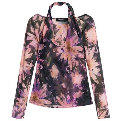 Desigual Blusa de mujer estampada manga larga. (M) Azul mujer Desigual Blusa de mujer estampada manga larga. (M) Azul mujer